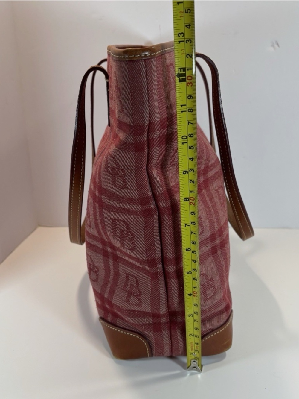 Dooney And Bourke Red Plaid Canvas Signature Large Tote/Red Leather Zip Wallet - Picture 8 of 16